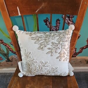 White and Silver Decorative Pillow